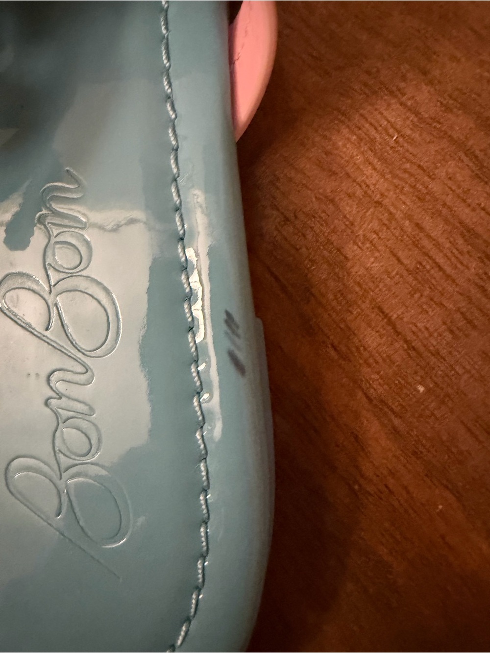 Tory Burch Miller Sandals Light Blue Pink Patent Logo Sz 7 ππ©· - Picture 8 of 8